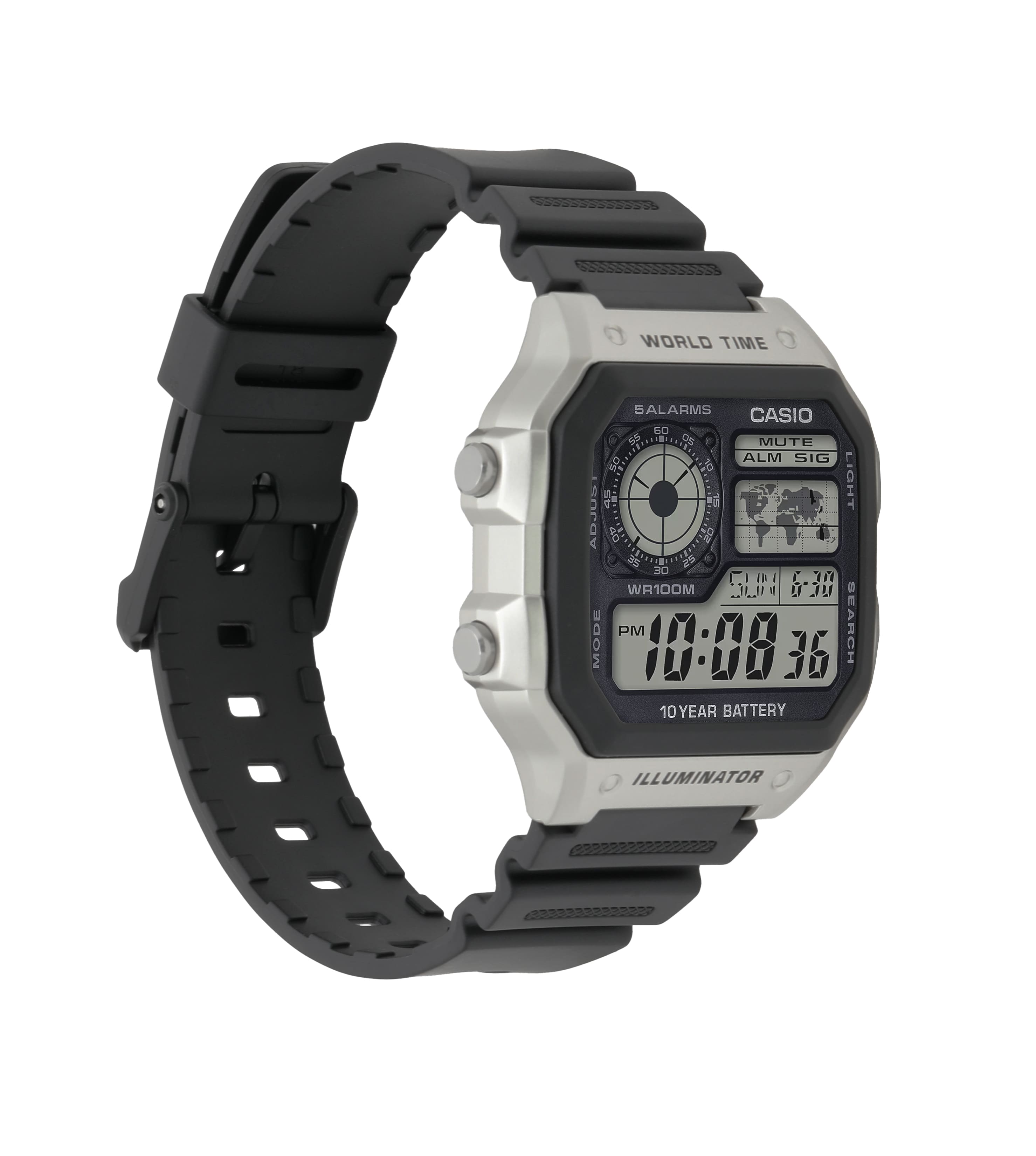 AE1200WH-1CV | Illuminator Black-Silver Digital Watch - Casio