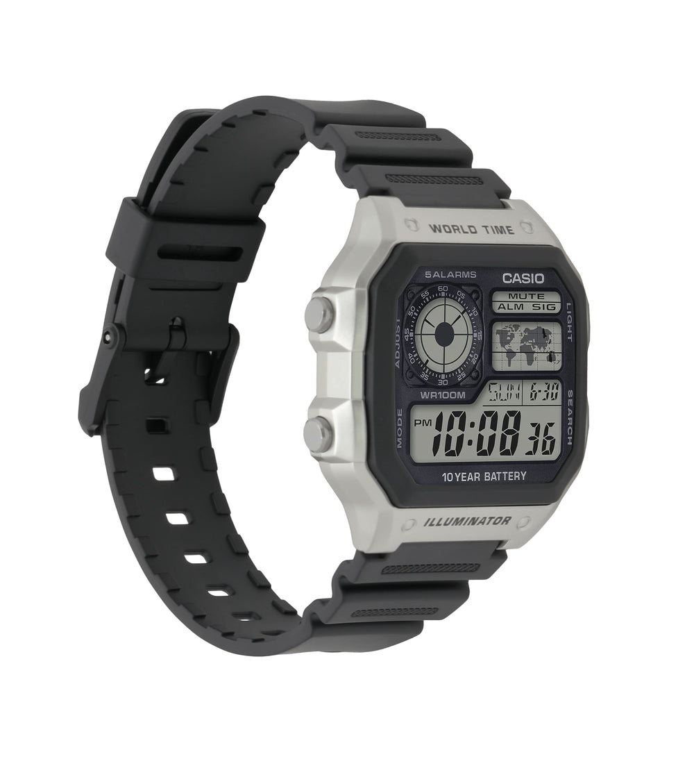 AE1200WH-1CV | Illuminator Black-Silver Digital Watch - Casio