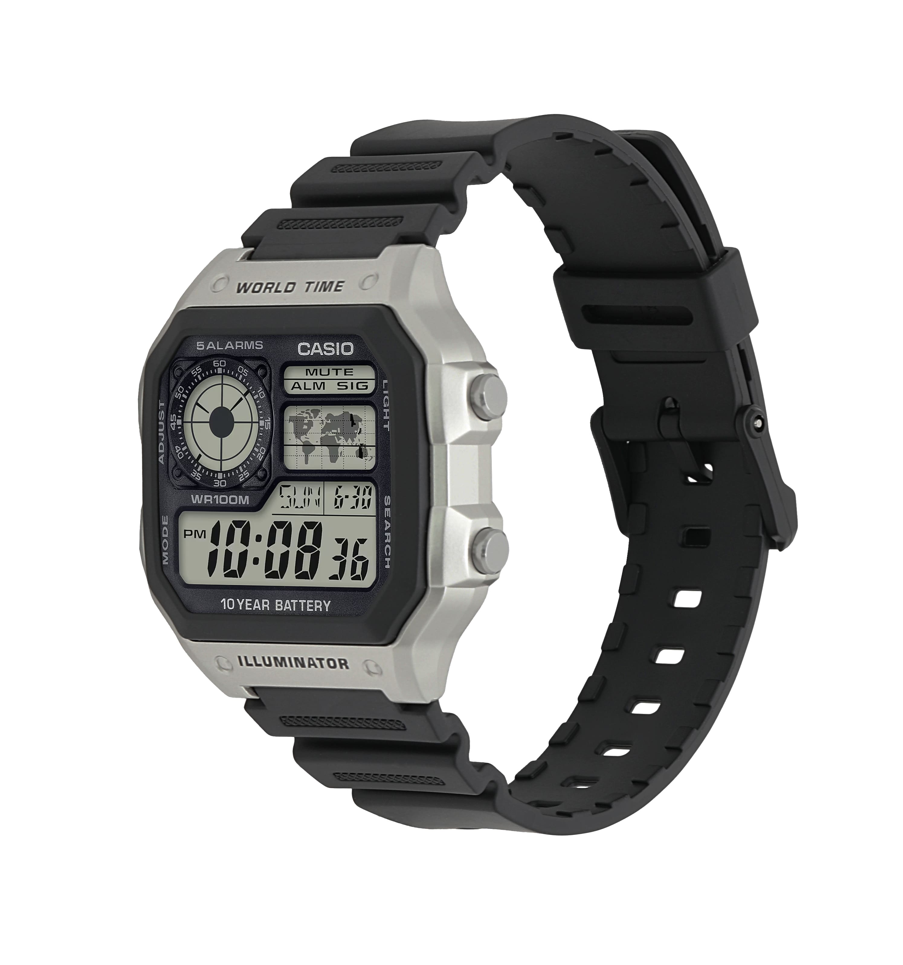 AE1200WH-1CV | Illuminator Black-Silver Digital Watch - Casio