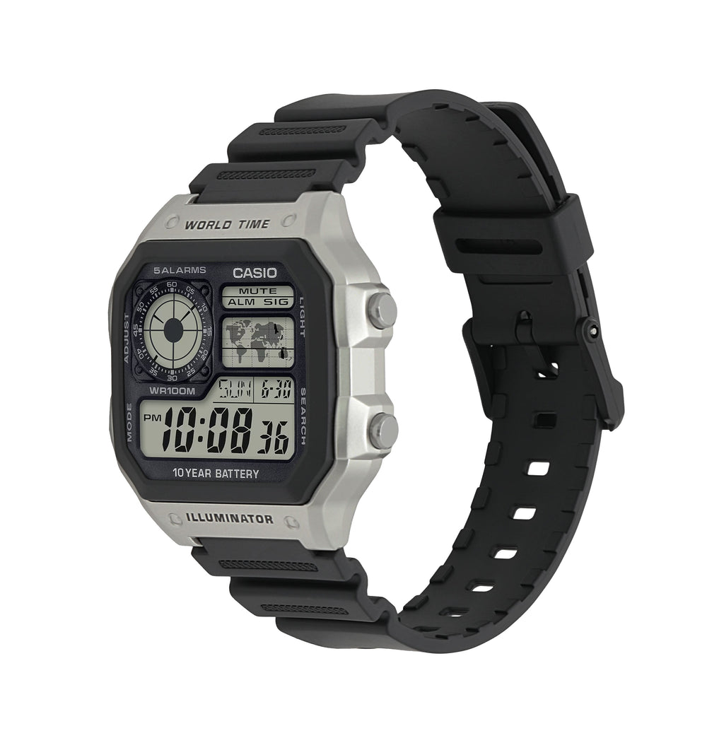 AE1200WH-1CV | Illuminator Black-Silver Digital Watch - Casio