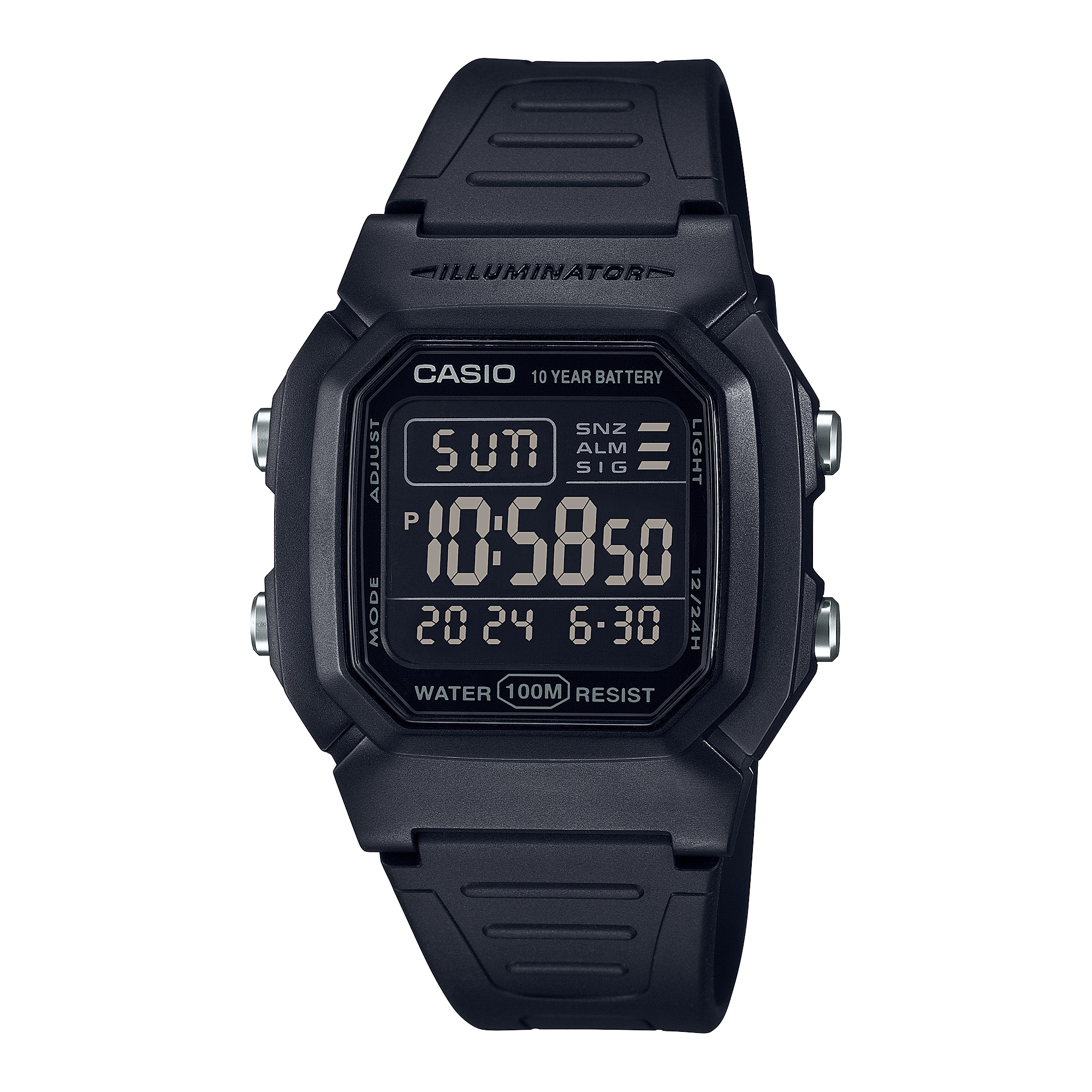 W800H-1BV | Black Digital Watch - Casio