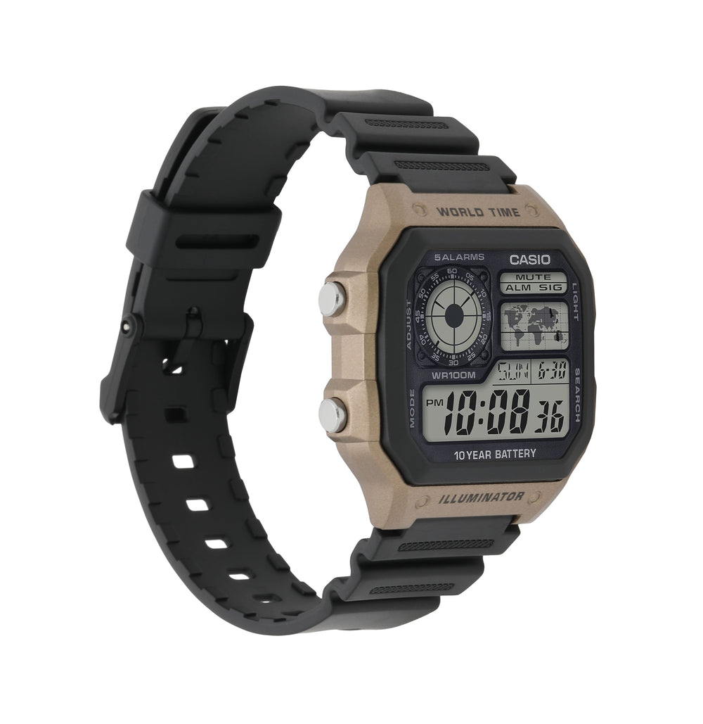 AE1200WH-5AV | Illuminator Black and Brown Digital Watch - Casio