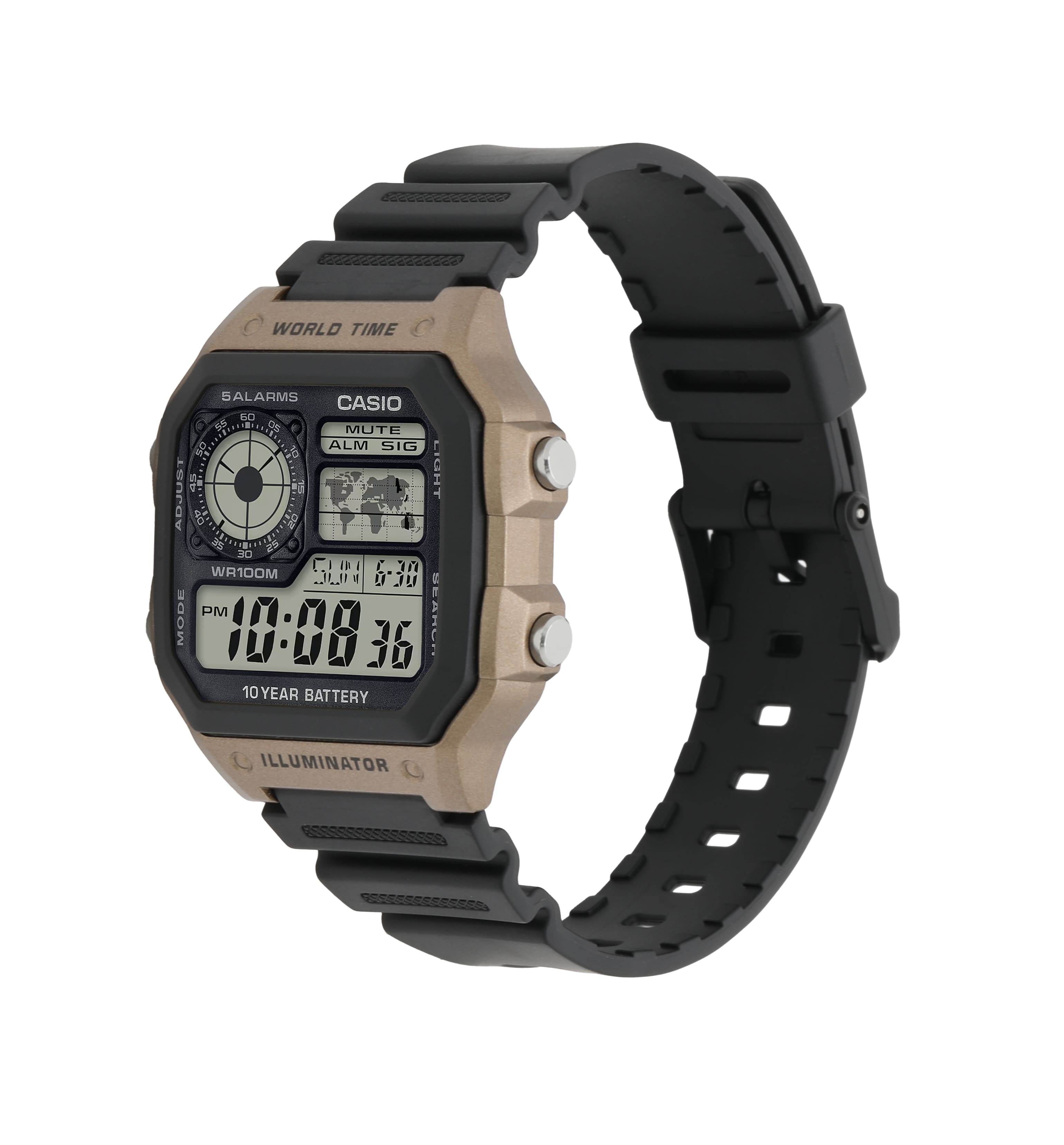 AE1200WH-5AV | Illuminator Black and Brown Digital Watch - Casio