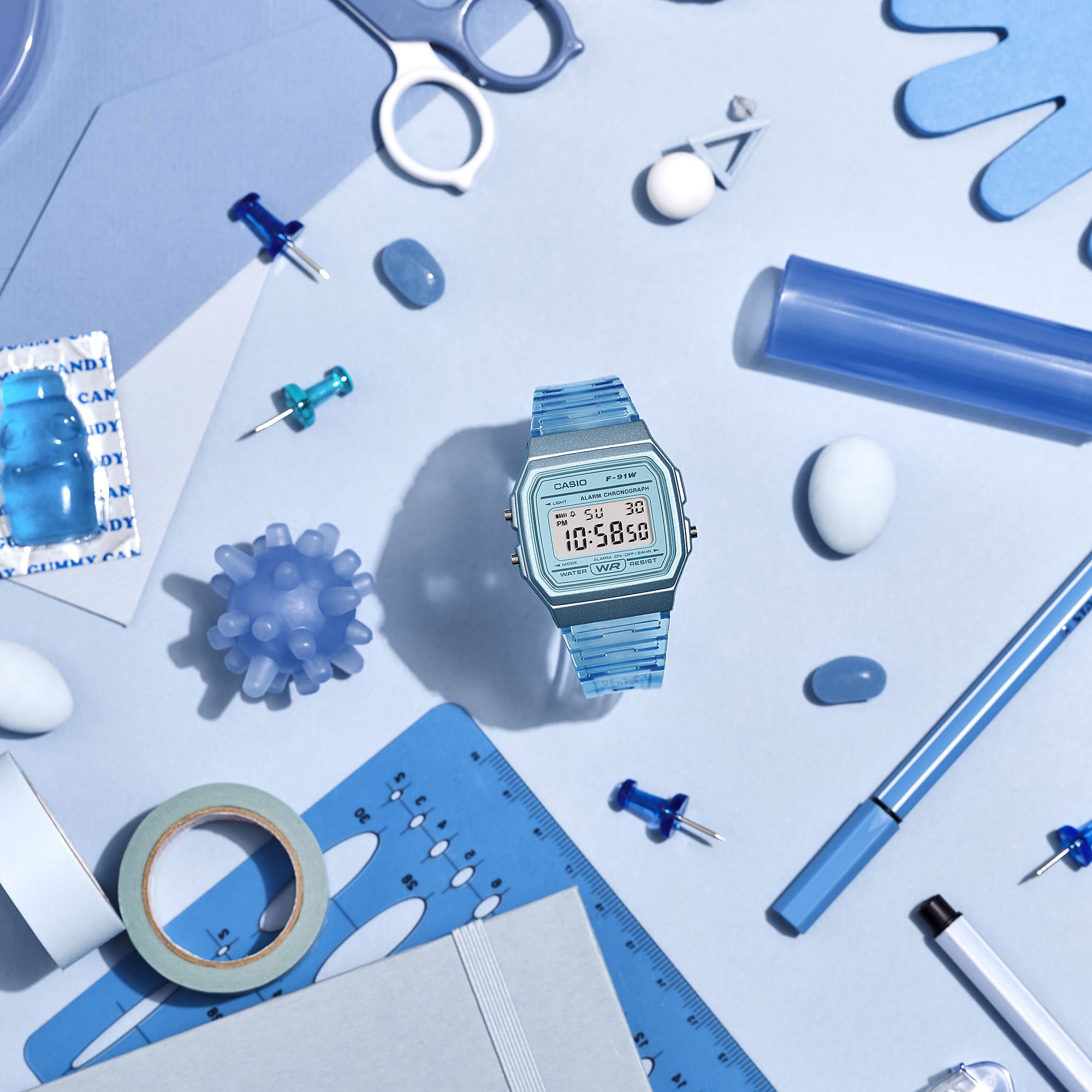 F91WS-2 | Blue Translucent Digital Watch - Casio