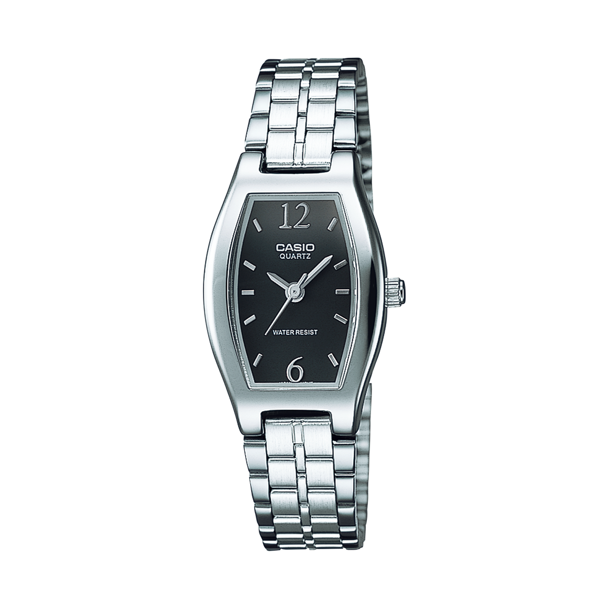 LTP1254D-1A | Silver and Black Stainless Steel Analog Watch - Casio