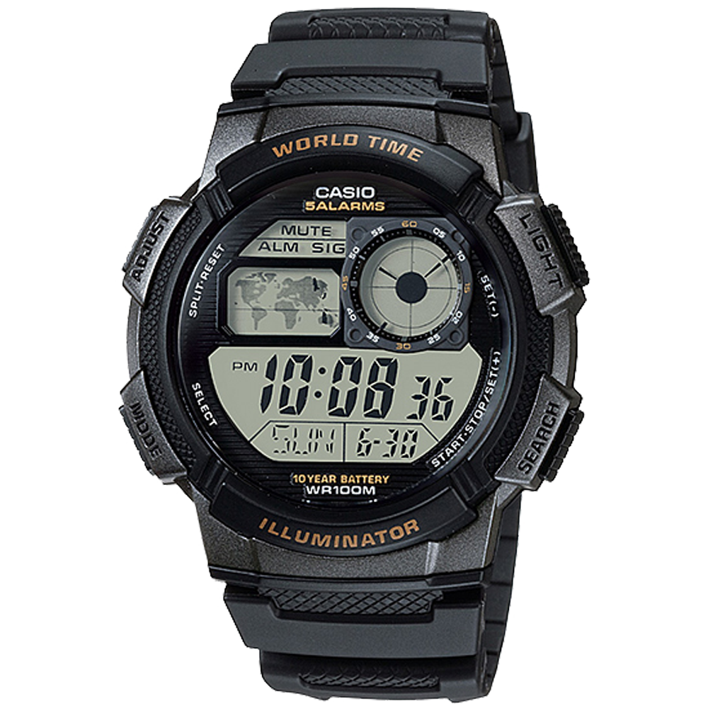 AE1000W-1AV | Illuminator All Black Digital Watch - Casio
