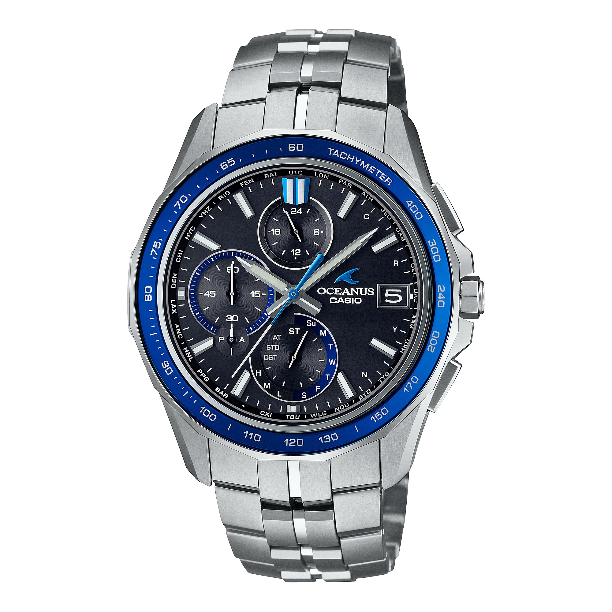 OCWS7000-1A | OCEANUS Manta Blue, Light blue - Casio