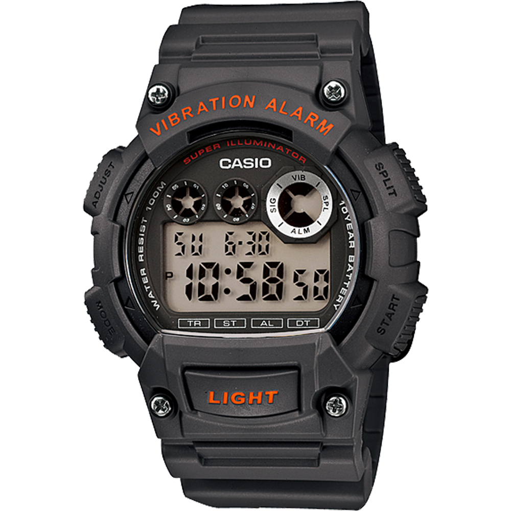 W735H-8AV | Black, Red Digital Casual Watch - Casio