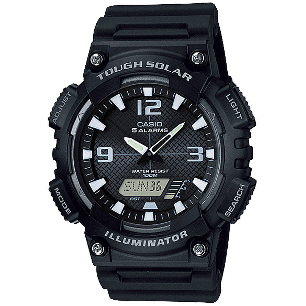 AQS810W-1AV | Analog-Digital Black and White Watch - Casio