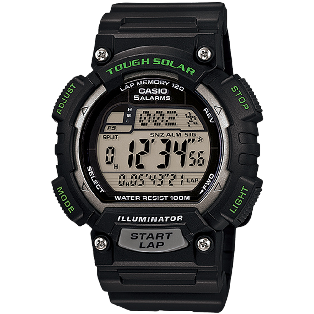 STLS100H-1AV | Tough Solar - Black Digital Men's Watch - Casio