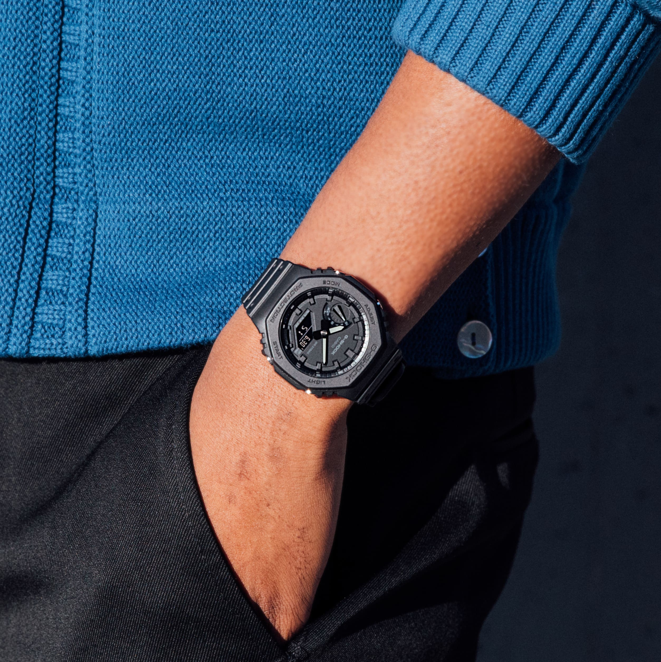 GA2100-1A1 | Monochrome Black Analog-Digital Watch | Casio G-SHOCK - Casio