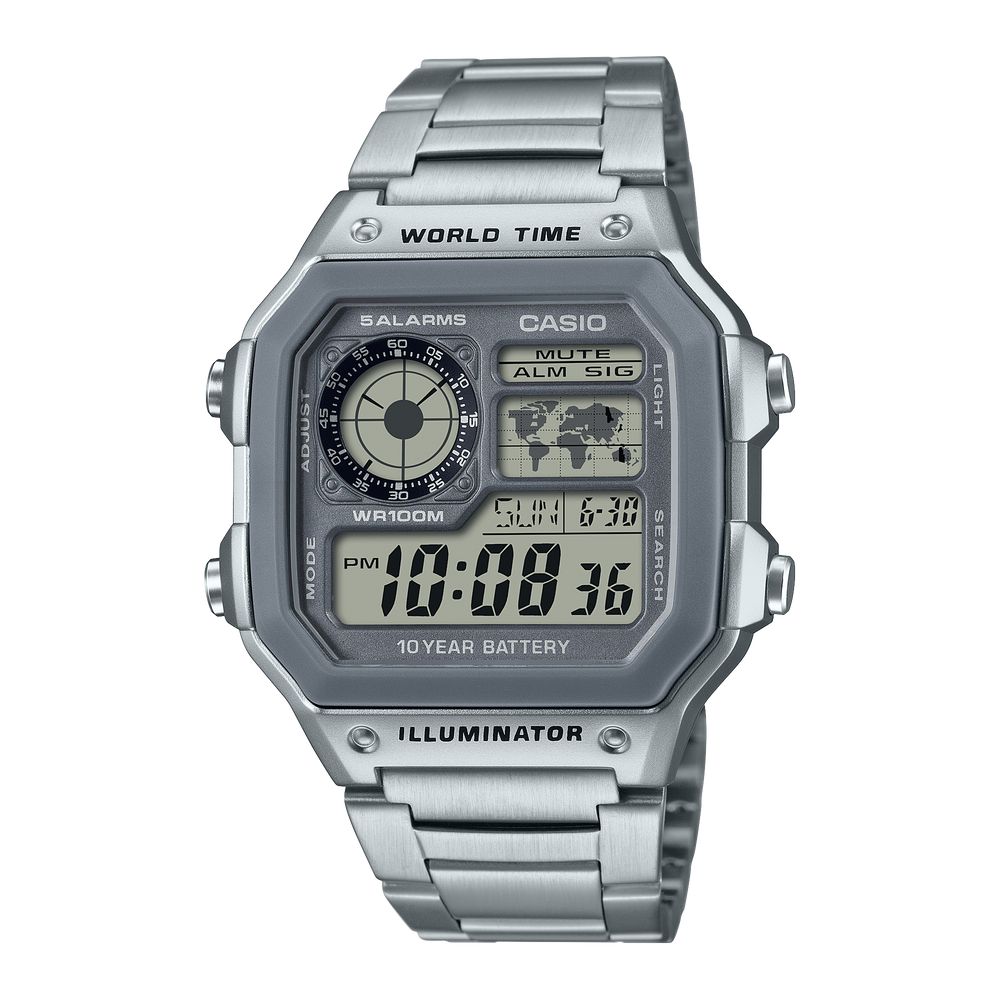 AE1200WHD7AV | Illuminator All Silver Digital Watch - Casio