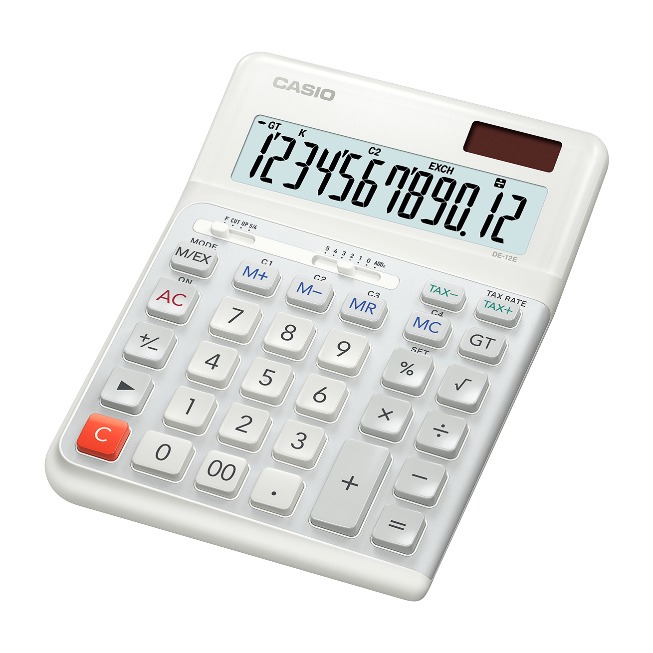DE-12E-WE Ergonomic Desktop Calculator - Casio