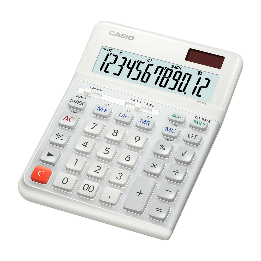 DE-12E-WE Ergonomic Desktop Calculator - Casio