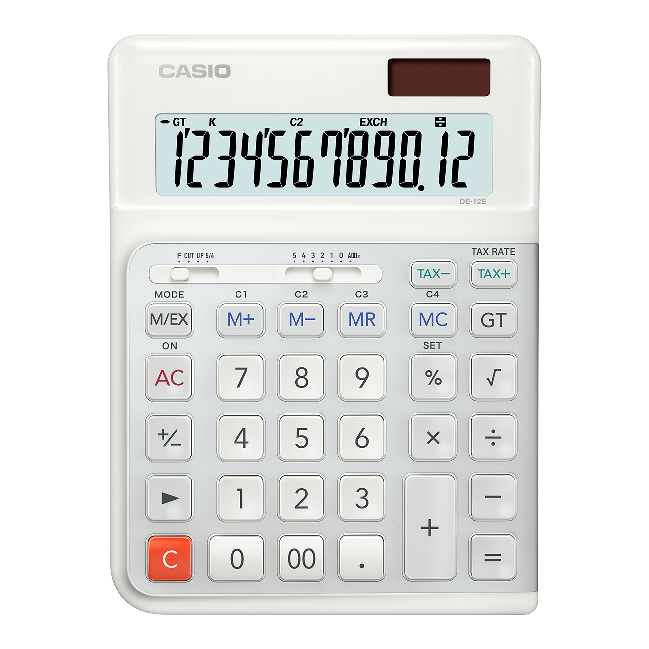DE-12E-WE Ergonomic Desktop Calculator - Casio