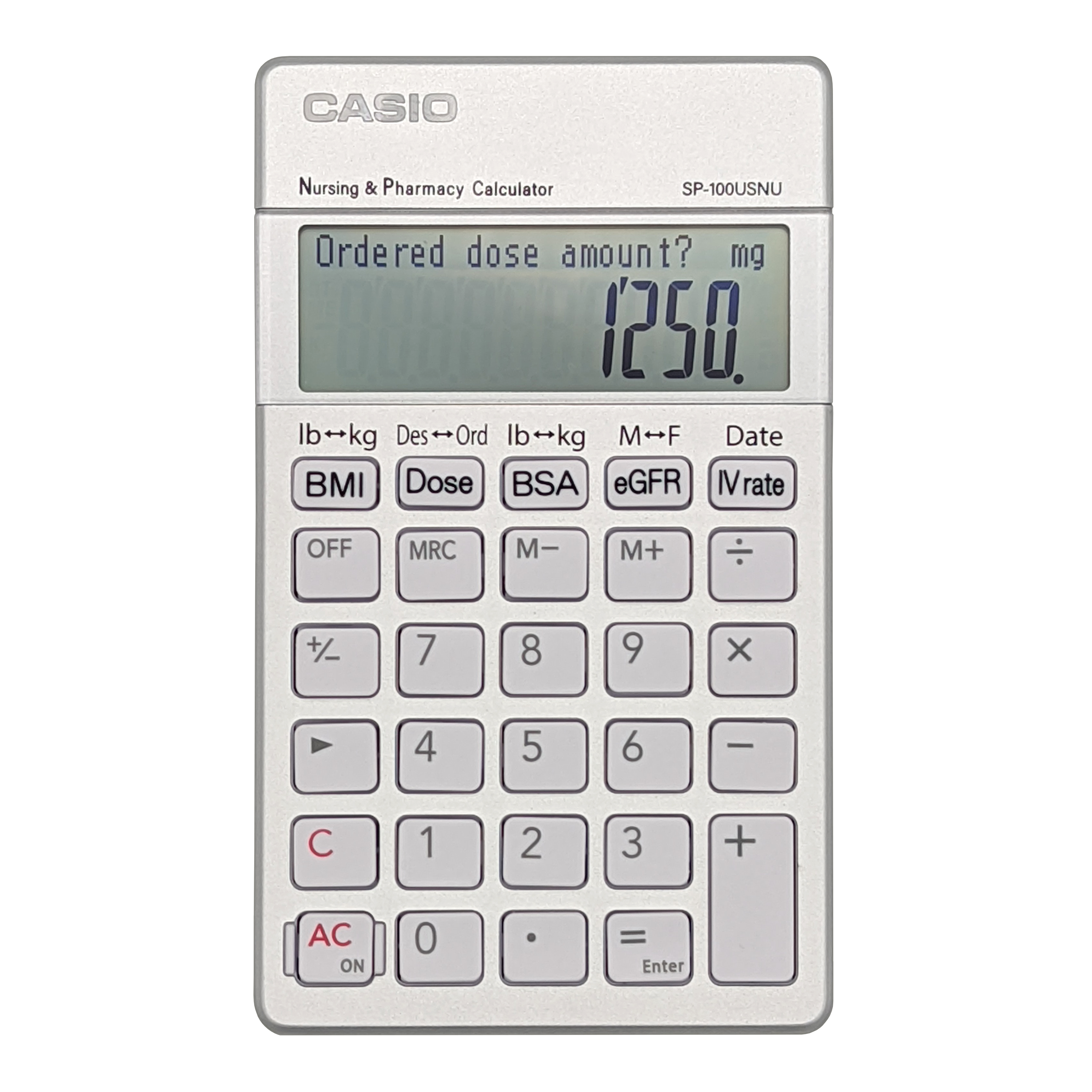 SP-100USNU Nursing & Pharmacy Calculator - Casio