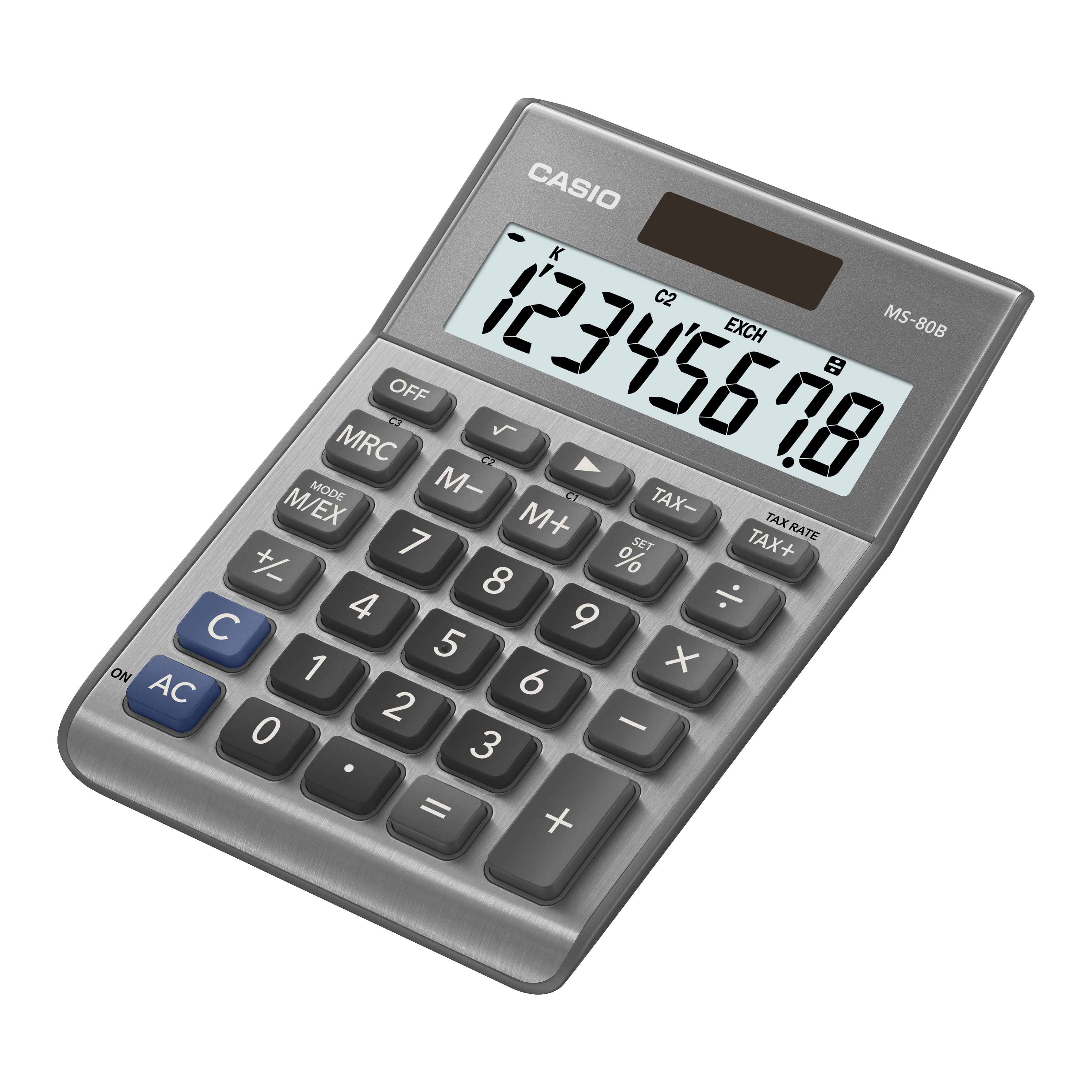 MS80B-SR | Grey Standard Calculator - Casio