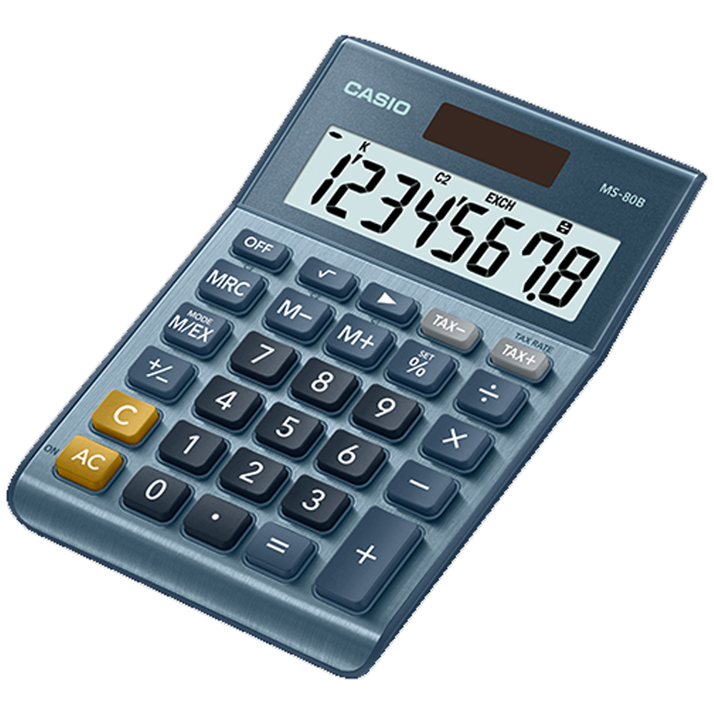 MS80B-BU | Blue Standard Calculator - Casio