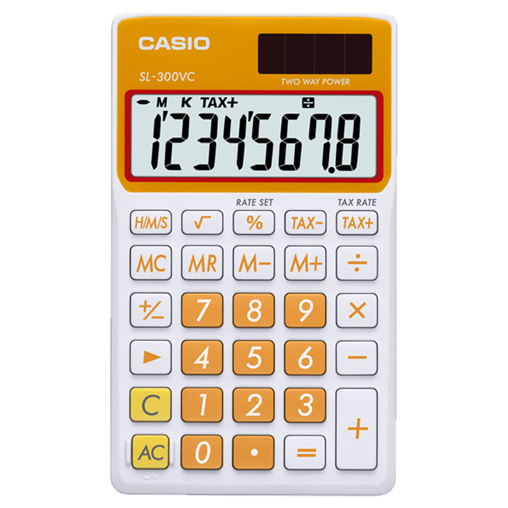 SL300VC-OE | Orange and White Portable Calculator - Casio