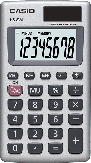 HS-8VA | 8-Digit Dual Power Basic Portable Calculator - Casio