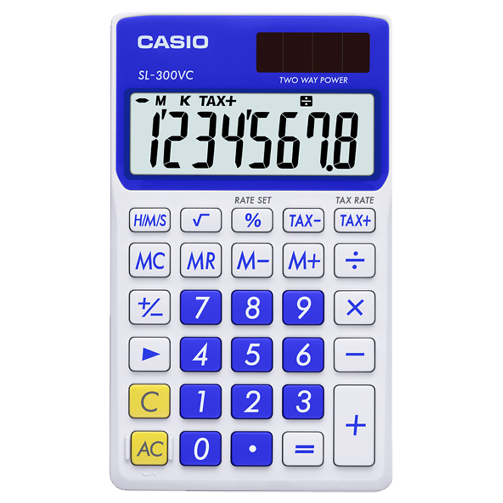 SL300VC-BE | Blue and White Portable Calculator - Casio