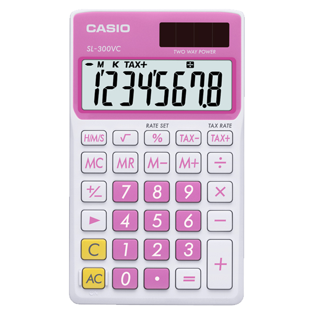 SL300VC-PK | Pink and White Portable Calculator - Casio
