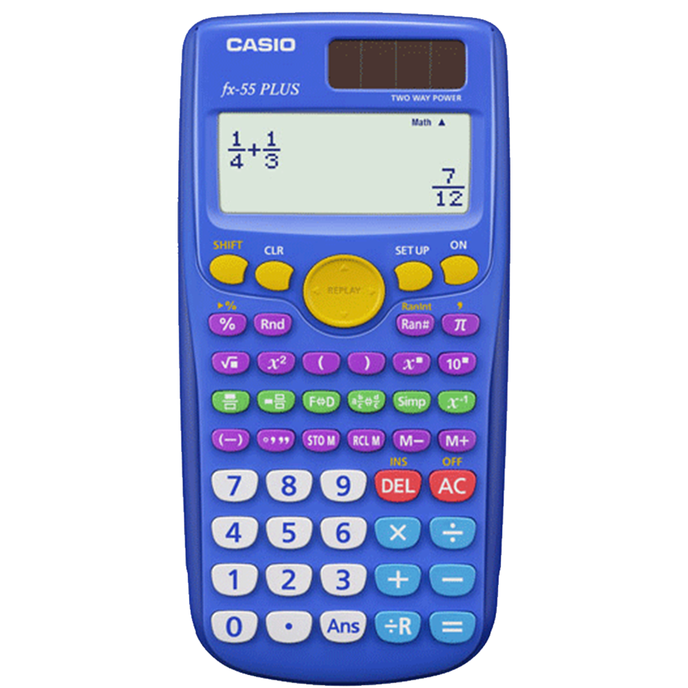 fx-55 PLUS Fraction Calculator | Blue Scientific Calculator - Casio