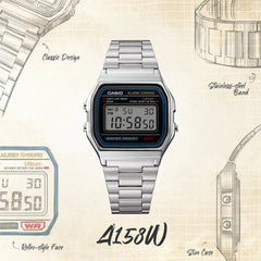 A158WA-1 | Casio Vintage Watch in Silver Metal | Casio - Casio